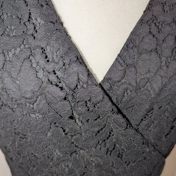 Loft Black Lace V-Neck Dress - Picture 2 of 7